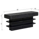 Kunststoffkappen rechteckig 1 Stück Rechteckrohr 30 x 10 x 2 mm