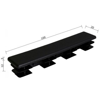 Kunststoffkappen rechteckig 2 Stück Rechteckrohr 100 x 20 x 2 mm