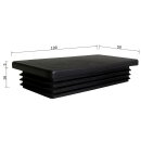 Kunststoffkappen rechteckig 10 Stück Rechteckrohr 100 x 50 x 2 mm