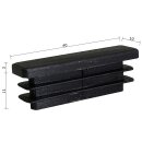Kunststoffkappen rechteckig 20 Stück Rechteckrohr 40 x 10 x 2 mm