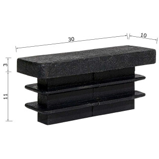 Kunststoffkappen rechteckig 50 Stück Rechteckrohr 30 x 10 x 2 mm