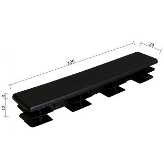 Kunststoffkappen rechteckig 50 Stück Rechteckrohr 100 x 20 x 2 mm