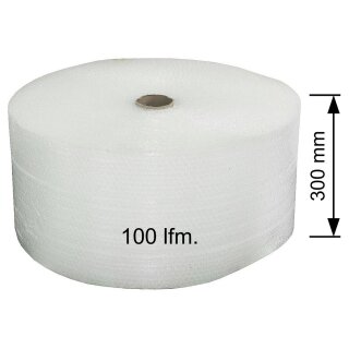 Luftpolsterfolie Verpackungsmaterial für empfindliche Objekte - Versandfolie - Polsterfolie für Umzug  0,3 m x 100 m Rolle