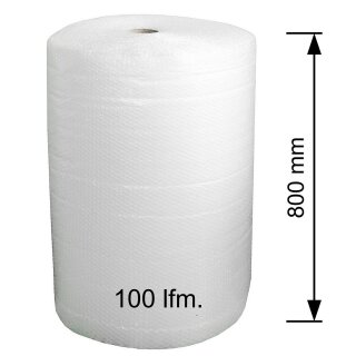 Luftpolsterfolie Verpackungsmaterial für empfindliche Objekte - Versandfolie - Polsterfolie für Umzug  0,8 m x 100 m Rolle