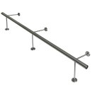 Fußstütze Edelstahl Halter 10 / 25 cm, Länge 330 cm 4 Paar Halter