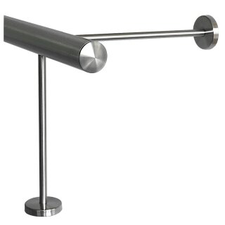 Fußstütze Edelstahl Halter 25 / 30 cm, Länge 180 cm 3 Paar Halter