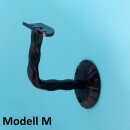 Handlaufhalter Modell M Handlaufhalter Antik Schwarz pulverbeschichtet gewinkelt mit Halterplatte