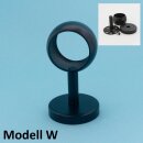 Handlaufhalter Modell W Edelstahlhalter Schwarz pulverbeschichtet gerade mit Kugelring &Oslash; 42,4 mm