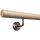 Ahorn Holz Handlauf Ø 42 mm gewinkelte Edelstahlhalter, Länge: 60 cm mit 2 Halter und Radius gefräst