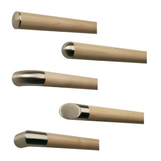 Ahorn Handlauf Holz &Oslash; 42 mm mit Edelstahlenden ohne Handlaufhalter
