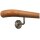Buche Holz Handlauf Ø 42 mm gewinkelte Edelstahlhalter und Enden, Länge: 90 cm mit 2 Halter und Holzkrümmling