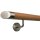 Buche Holz Handlauf Ø 42 mm gewinkelte Edelstahlhalter und Enden, Länge: 100 cm mit 2 Halter und schräges Endstück