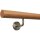 Buche Holz Handlauf Ø 42 mm gewinkelte Edelstahlhalter und Enden, Länge: 140 cm mit 3 Halter und gefast