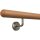 Buche Holz Handlauf Ø 42 mm gewinkelte Edelstahlhalter und Enden, Länge: 260 cm mit 4 Halter und Halbkugel gefräst
