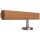 Buche Holz Handlauf Ø 42 mm gerade Edelstahlhalter und Enden, Länge: 30 cm mit 2 Halter und gefast