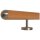 Buche Holz Handlauf Ø 42 mm gerade Edelstahlhalter und Enden, Länge: 40 cm mit 2 Halter und Halbrunde Edelstahlkappe