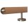 Buche Holz Handlauf unbehandelt Ø 42 mm gerade Edelstahlhalter und Enden, Länge 180 cm mit 3 Halter und Halbrunde Edelstahlkappe