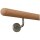 Buche Holz Handlauf unbehandelt Ø 42 mm gewinkelte Edelstahlhalter und Enden, Länge 90 cm mit 2 Halter und Halbkugel gefräst