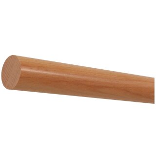 Buche Holz Handlauf Ø 42 mm mit Holzenden ohne Handlaufhalter, Länge 160 cm und gekappt (sägerau)