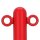 Absperrpfosten Edelstahl Rot pulverbeschichtet mit Kunstoffkette Rot